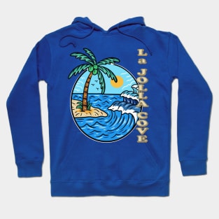 La Jolla Cove, California retro surfer graphic Hoodie